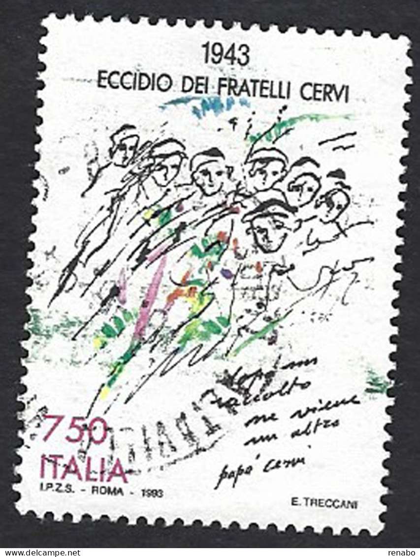 Italia 1993; Eccidio Dei Fratelli Cervi ; Usato - 1991-00: Oblitérés