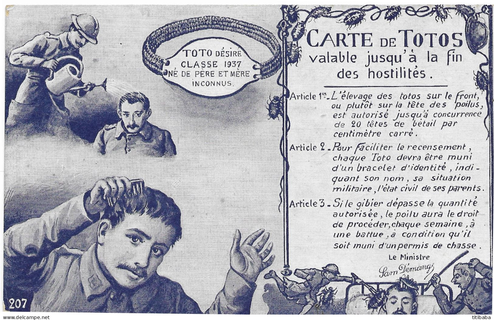 Carte De Totos - War 1914-18