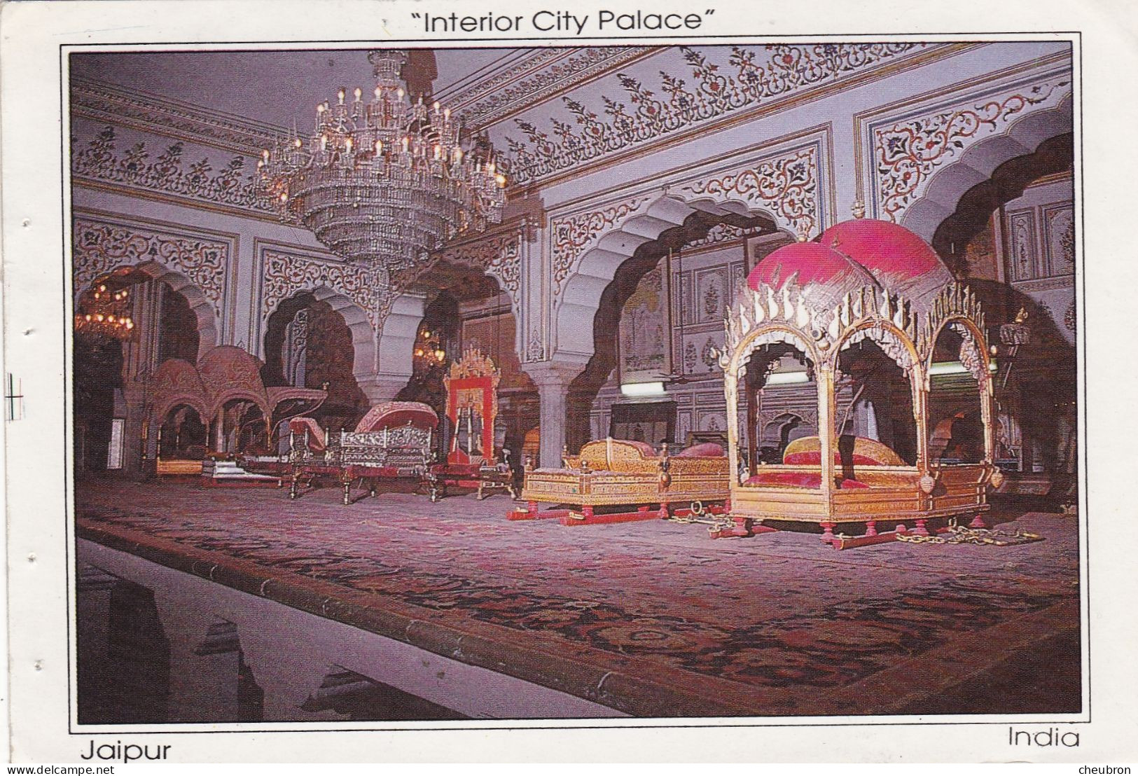 INDE. JAIPUR (ENVOYE DE). " INTERIOR CITY PALACE "  ANNEE 2001 + TEXTE + TIMBRES. LEOPARD.  FORMAT 16x11 Cm - Iran