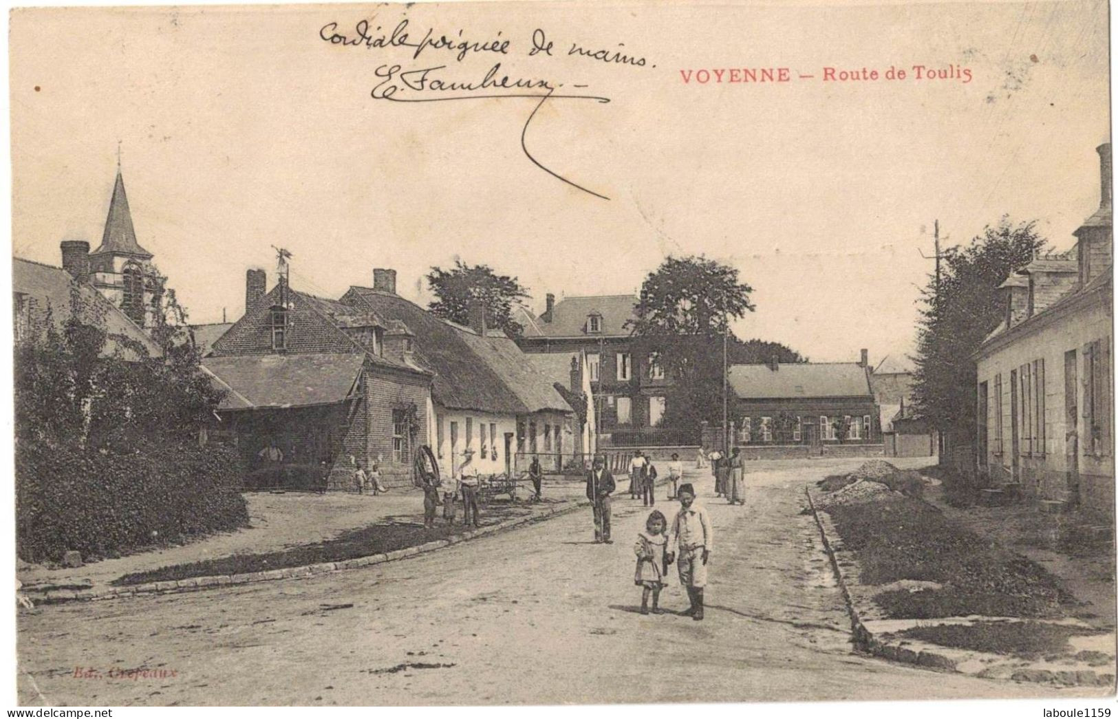 AISNE 02 VOYENNE : ROUTE DE TOULIS - ANIMATION  - CIRCULEE VERS NARBONNE AUDE USINE A GAZ - Autres & Non Classés