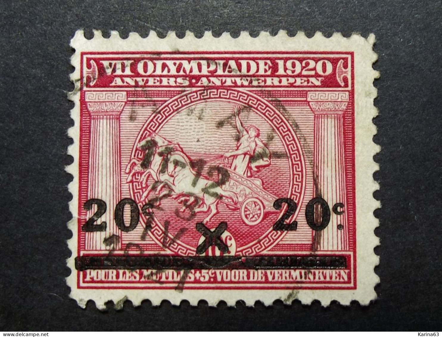 Belgie - Belgique 1921  - OPB/COB  N° 185  - 20 C Op 10 C  - Obl. - AMAY - 1921 - Used Stamps