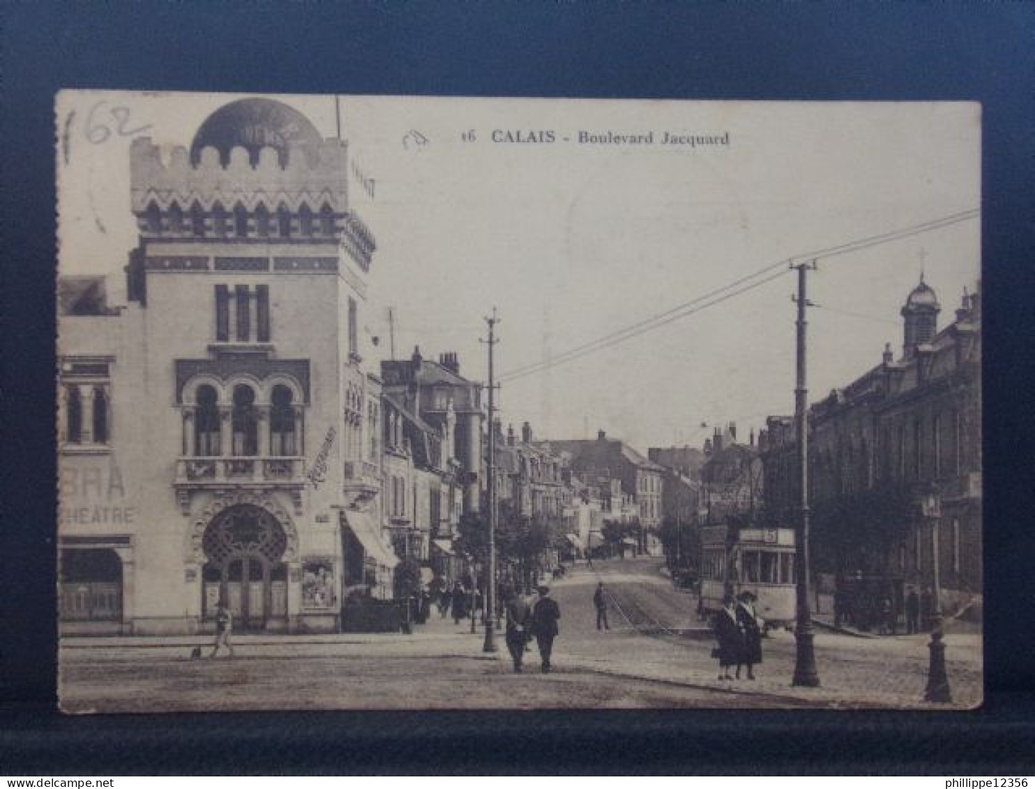 62396 . CALAIS . BOULEVARD JACQUARD . OBLITEREE 1923 . TRAMWAY - Calais