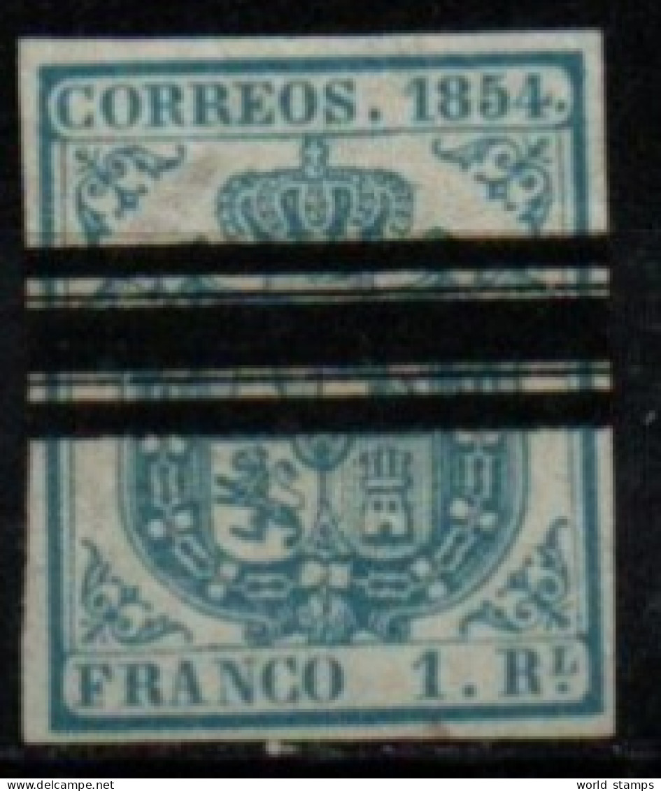 ESPAGNE 1854  AMINCI-THINNED - Unused Stamps