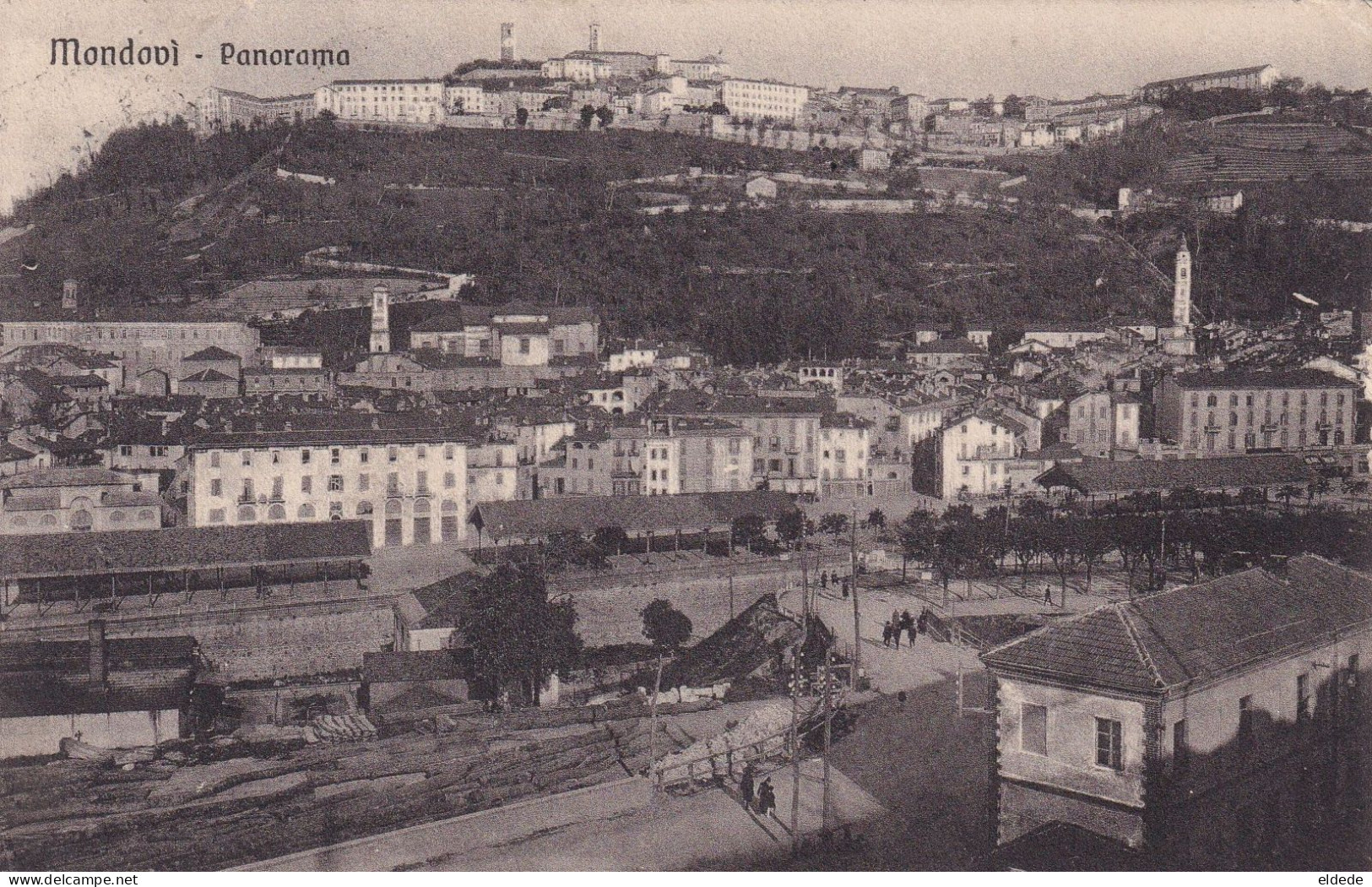 Mondovi Panorama  Ecrite Mondovi 2 Timbres Vers  Rue De Belleville 1924 Nice Stamps - Autres & Non Classés