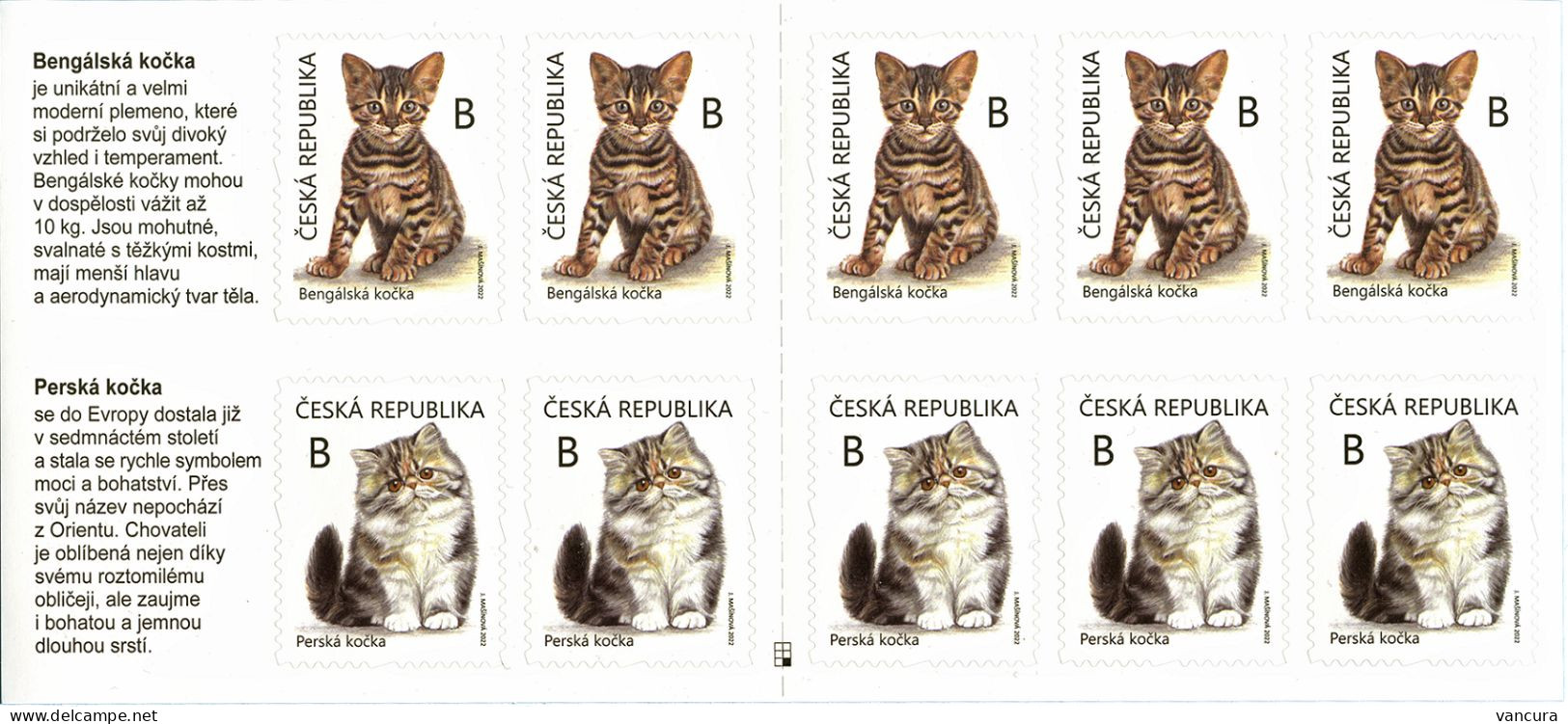 Booklet 1164 - 5 Czech Republic Kittens 2022 - Unused Stamps