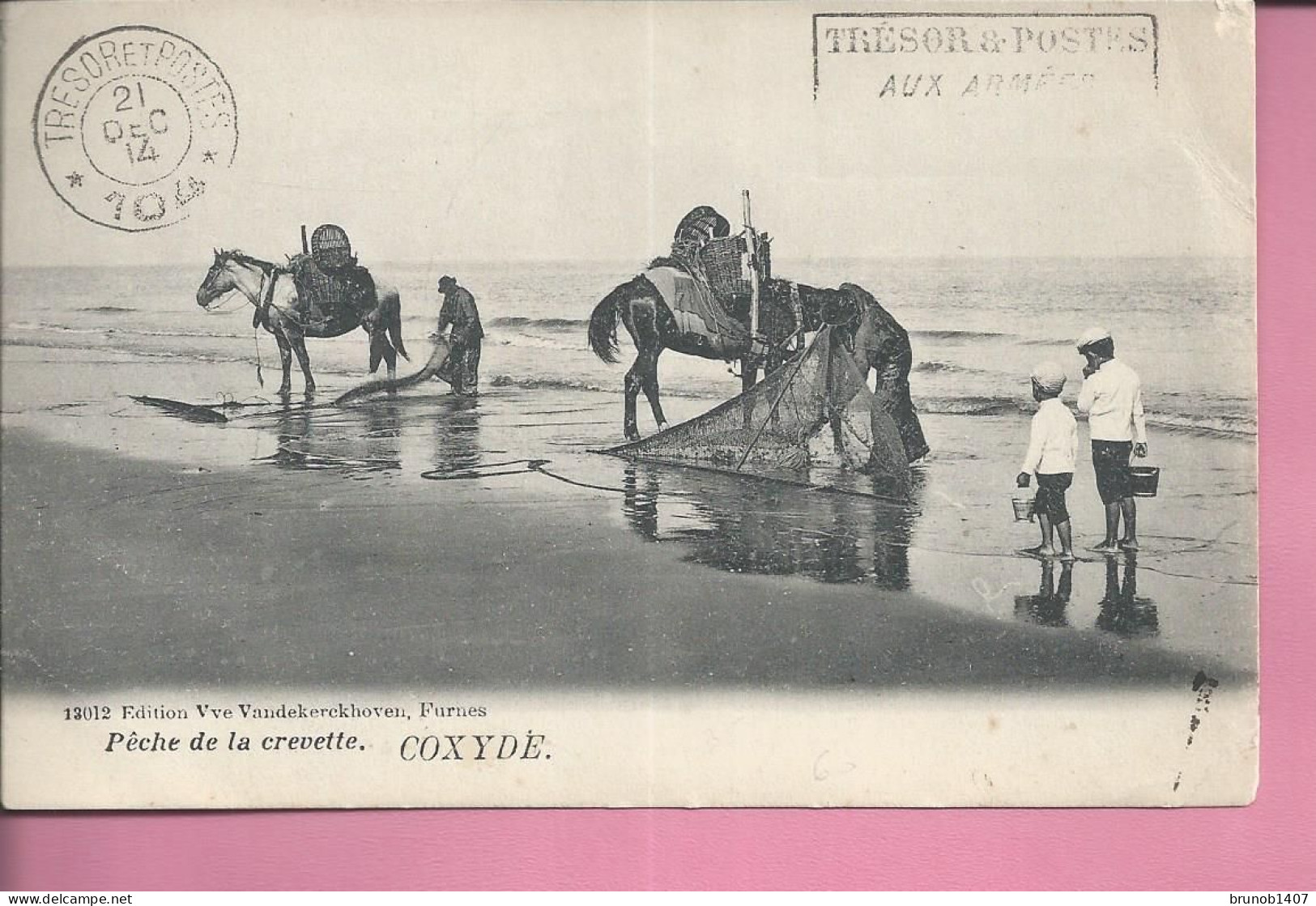 BELGIQUE   Coxyde 1914  PECHE A LA CREVETTE - Andere & Zonder Classificatie