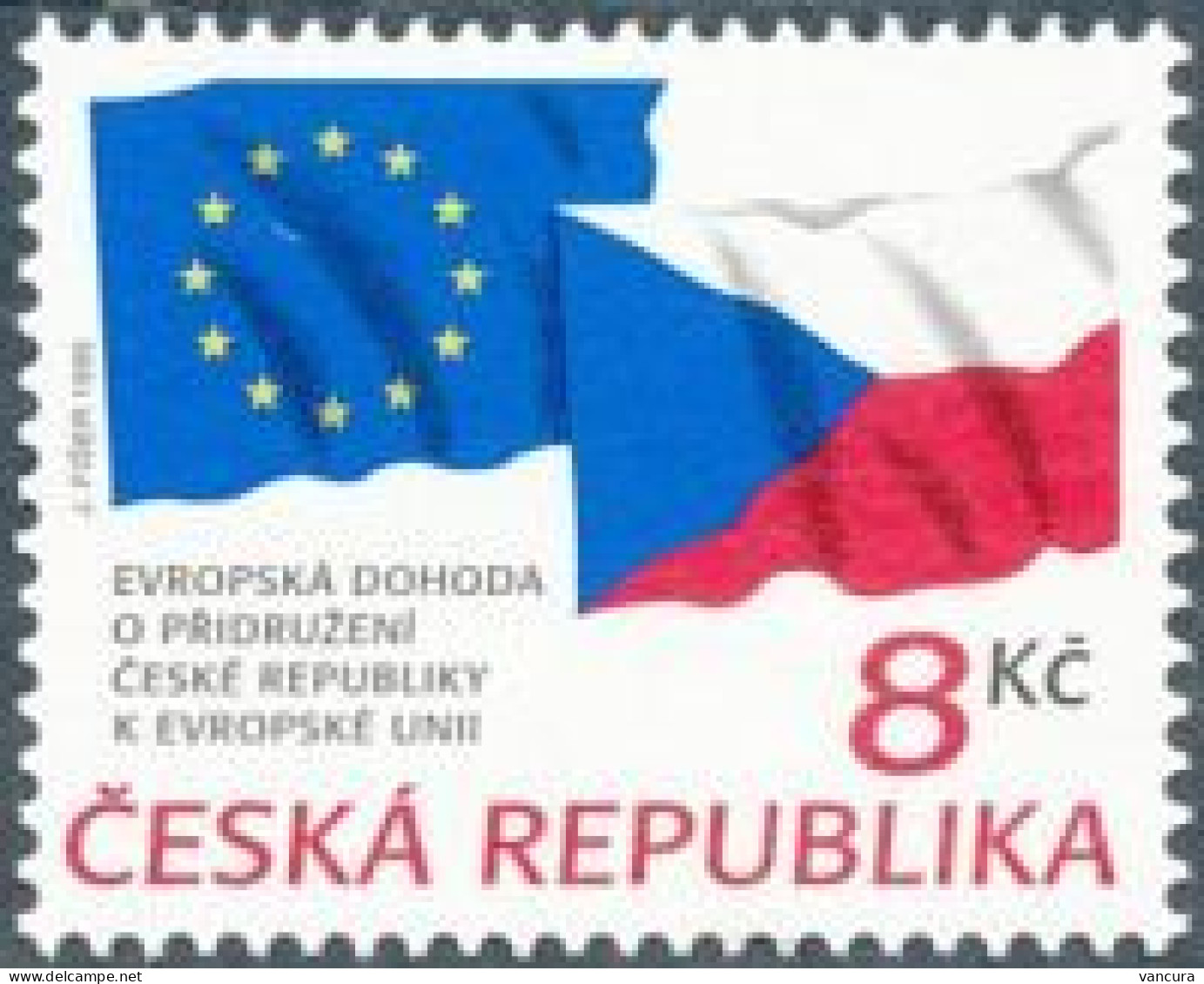 ** 63 Czech Republic Accord Treaty 1995 Flag - European Community