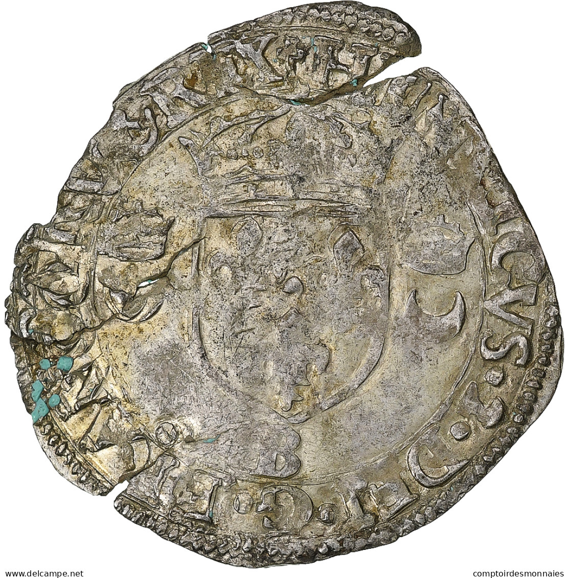 France, Henri II, Douzain Aux Croissants, 1549, Rouen, Billon, TB, Gadoury:357 - 1547-1559 Henri II