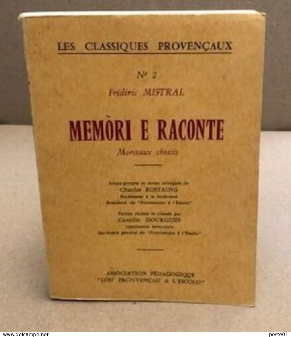 Memori E Raconte / Morceaux Choisis - Non Classés