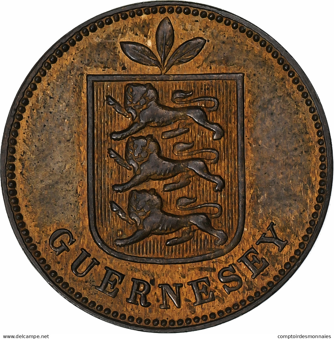 Guernesey, Victoria, Double, 1889, Heaton, Bronze, TTB, KM:10 - Guernesey