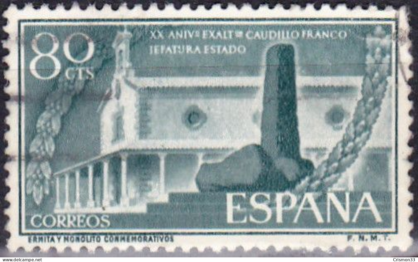 1956 - ESPAÑA - XX ANIVERSARIO DE LA EXALTACION DEL GENERAL FRANCO A LA JEFATURA DEL ESTADO - EDIFIL 1199 - Gebraucht