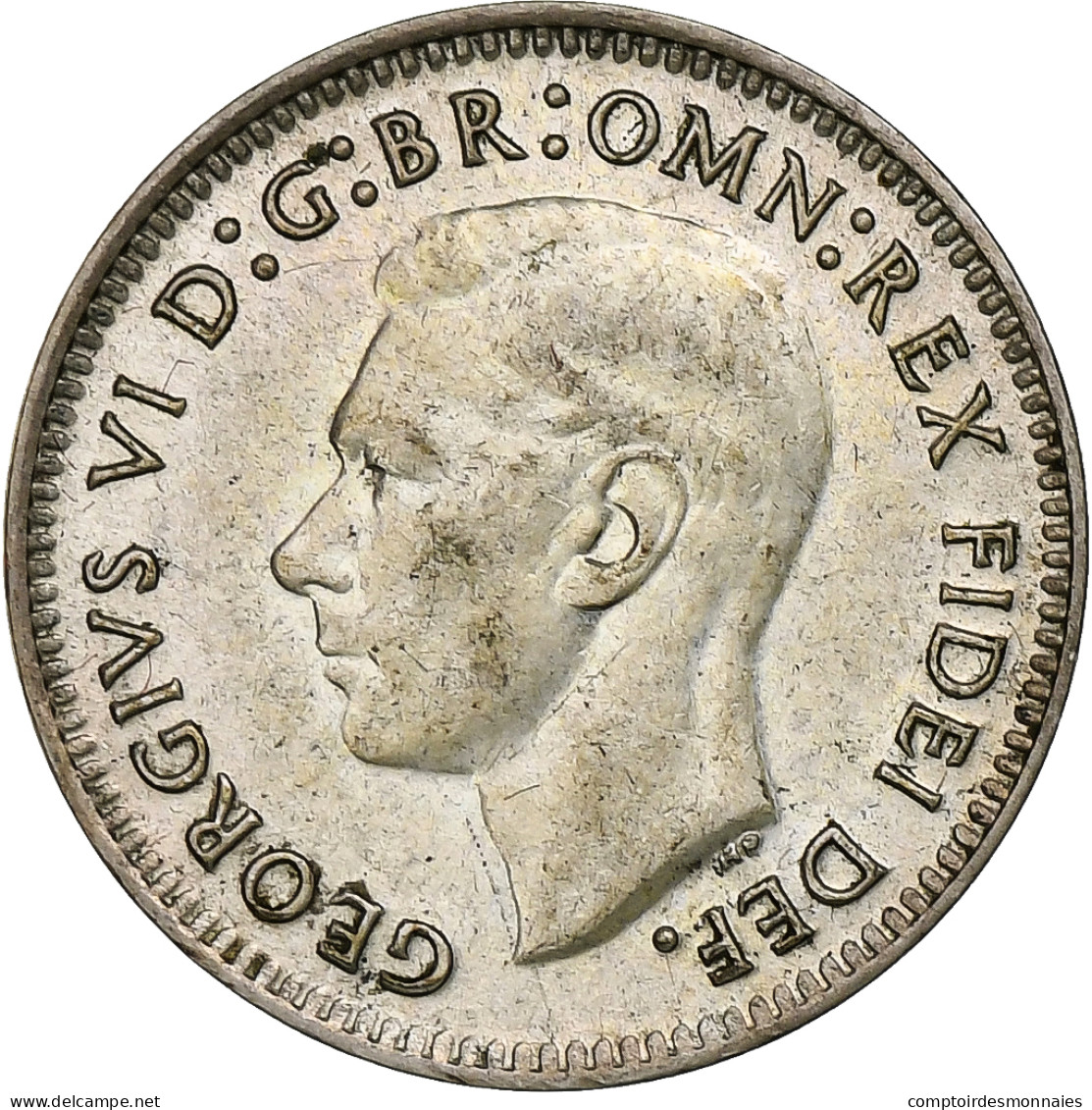 Australie, George VI, 3 Pence, 1949, Melbourne, Billon, TTB+, KM:44 - Florin