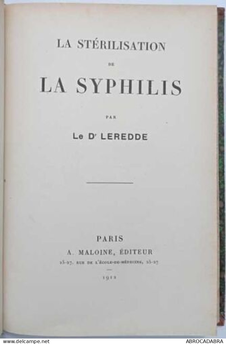 La Stérilisation De La Syphilis - Gezondheid