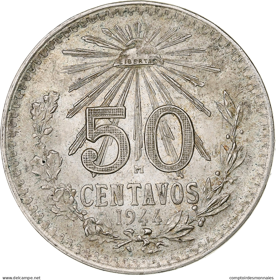 Mexique, 50 Centavos, 1944, Mexico City, Argent, TTB+, KM:447 - Messico