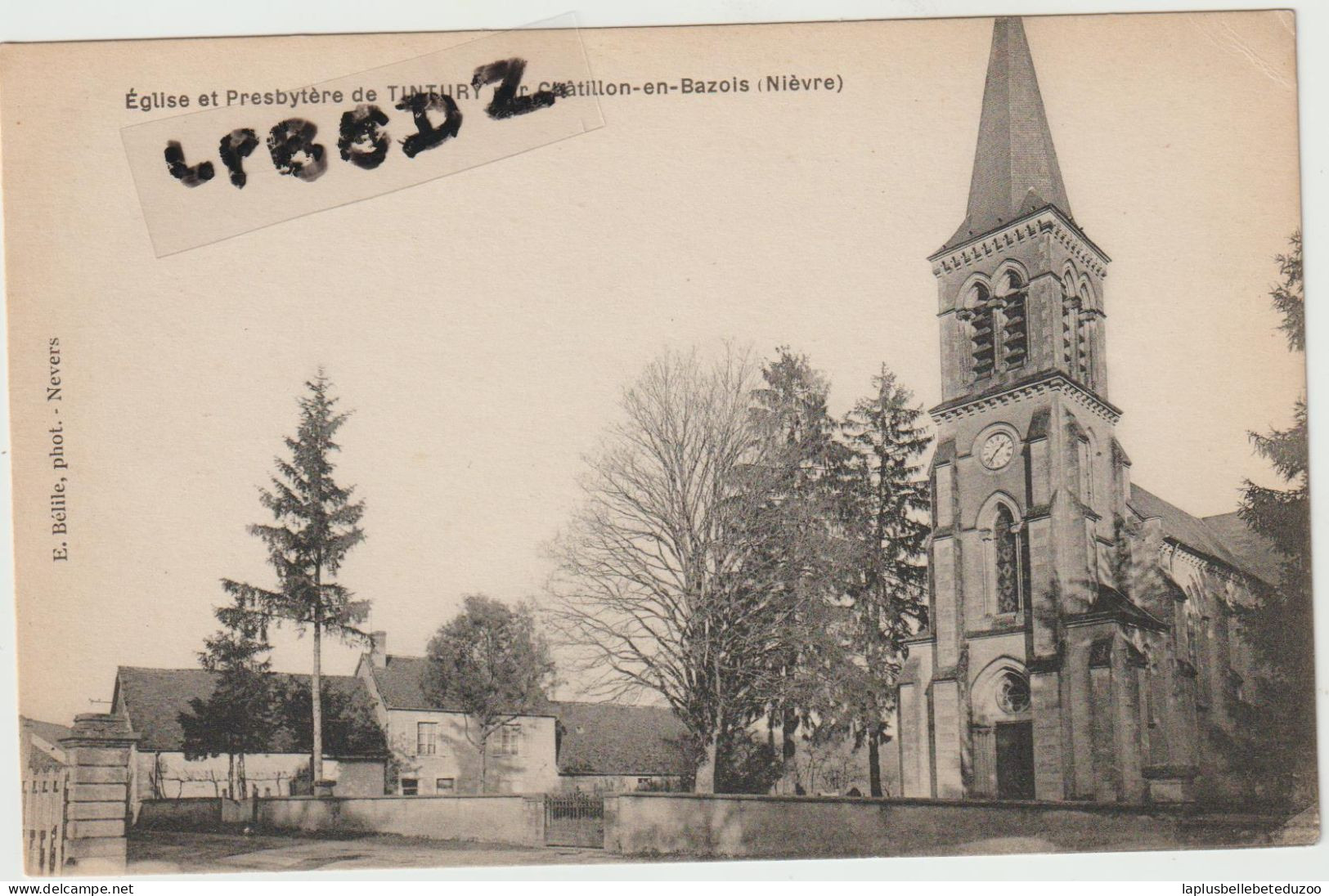 CPA - 58 - TINTURY - Par CHATILLON En BAZOIS - Eglise Et Presbytère - Vers 1920 - Pas Courant - Chatillon En Bazois