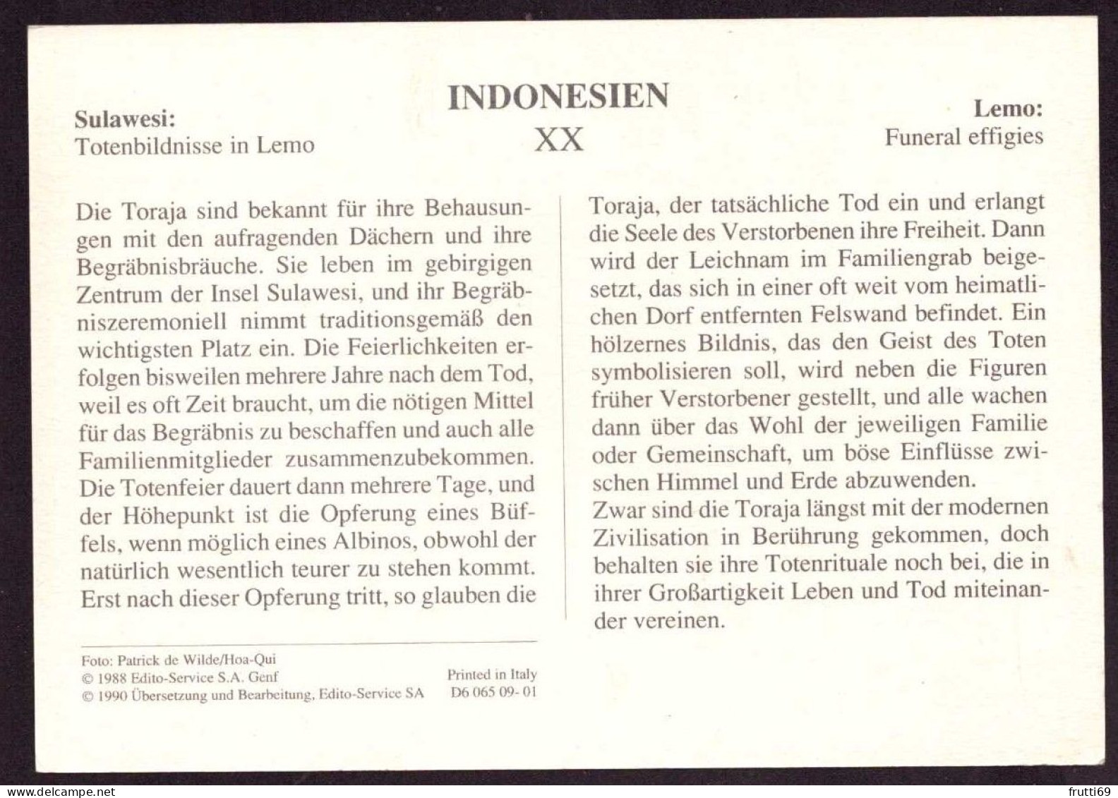 AK 212302 INDONESIA - Sulawesi - Totenbildnisse In Lemo - Indonésie