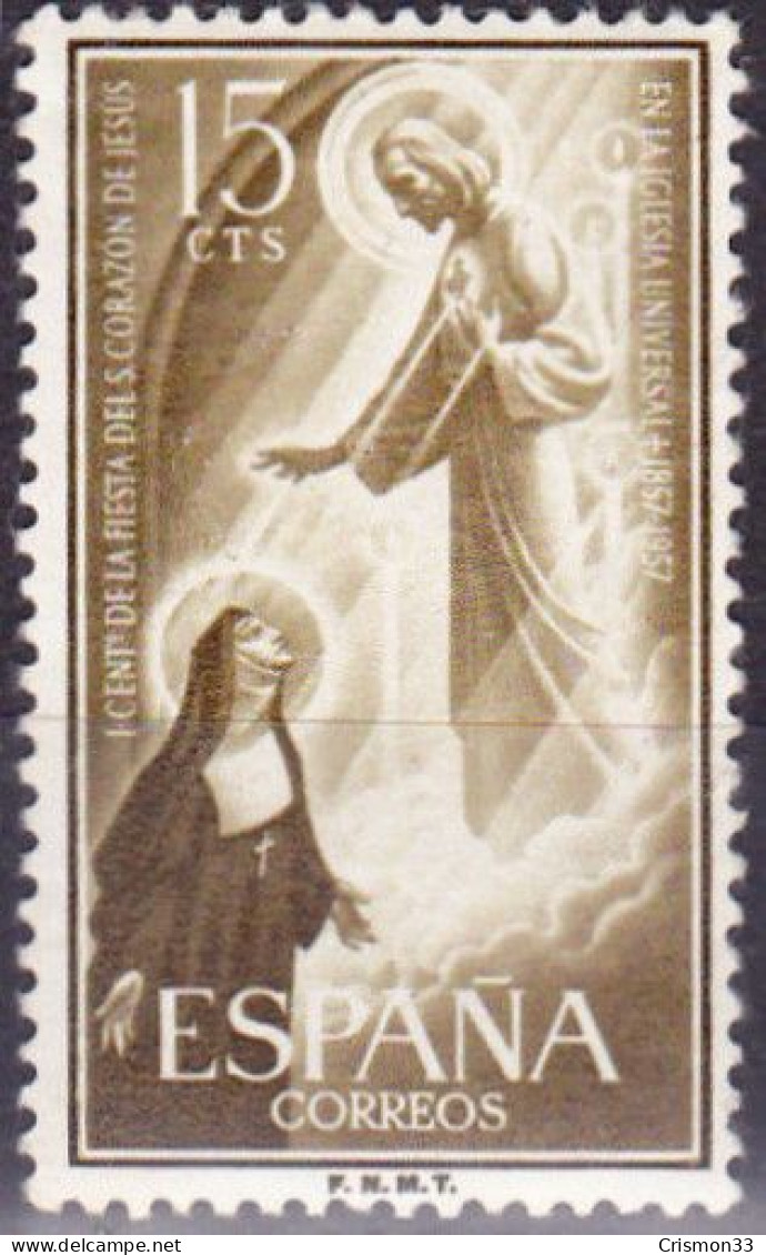 1957 - ESPAÑA - CENTENARIO DE LA FIESTA DEL SAGRADO CORAZON DE JESUS - EDIFIL 1206**MNH - Unused Stamps