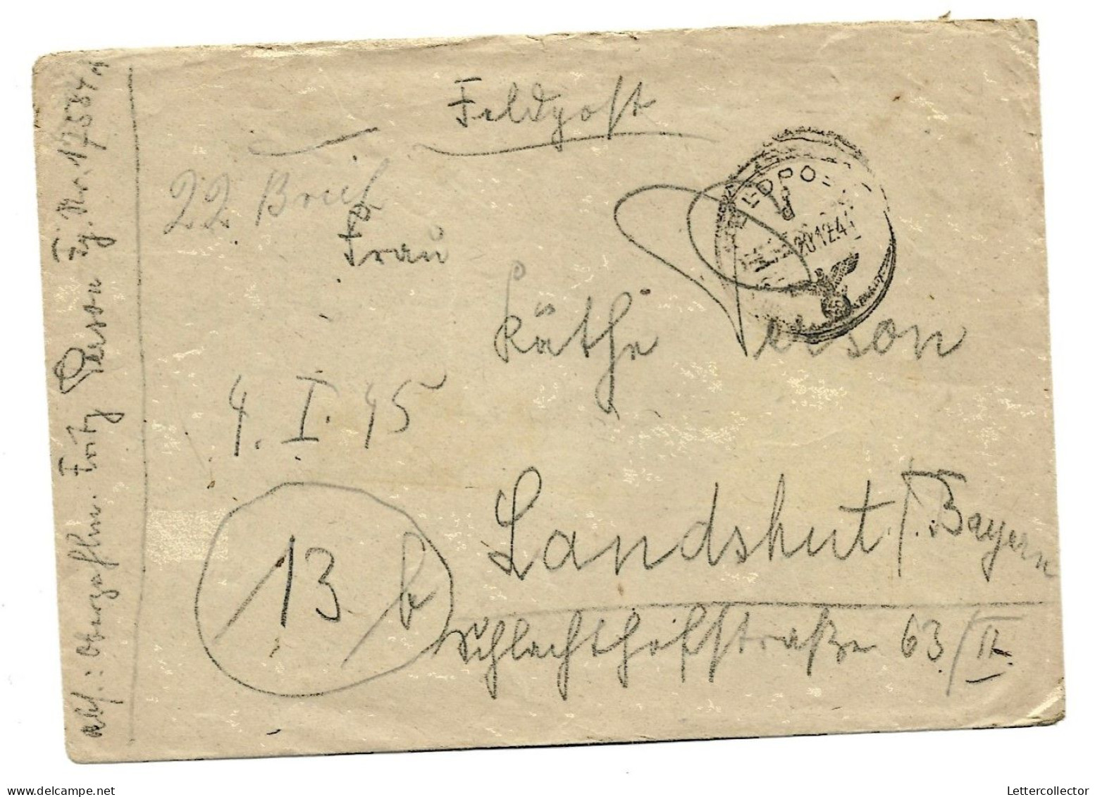 Feldpost Chios Limnos Lesbos Griechenland Dezember 1944 - Feldpost World War II