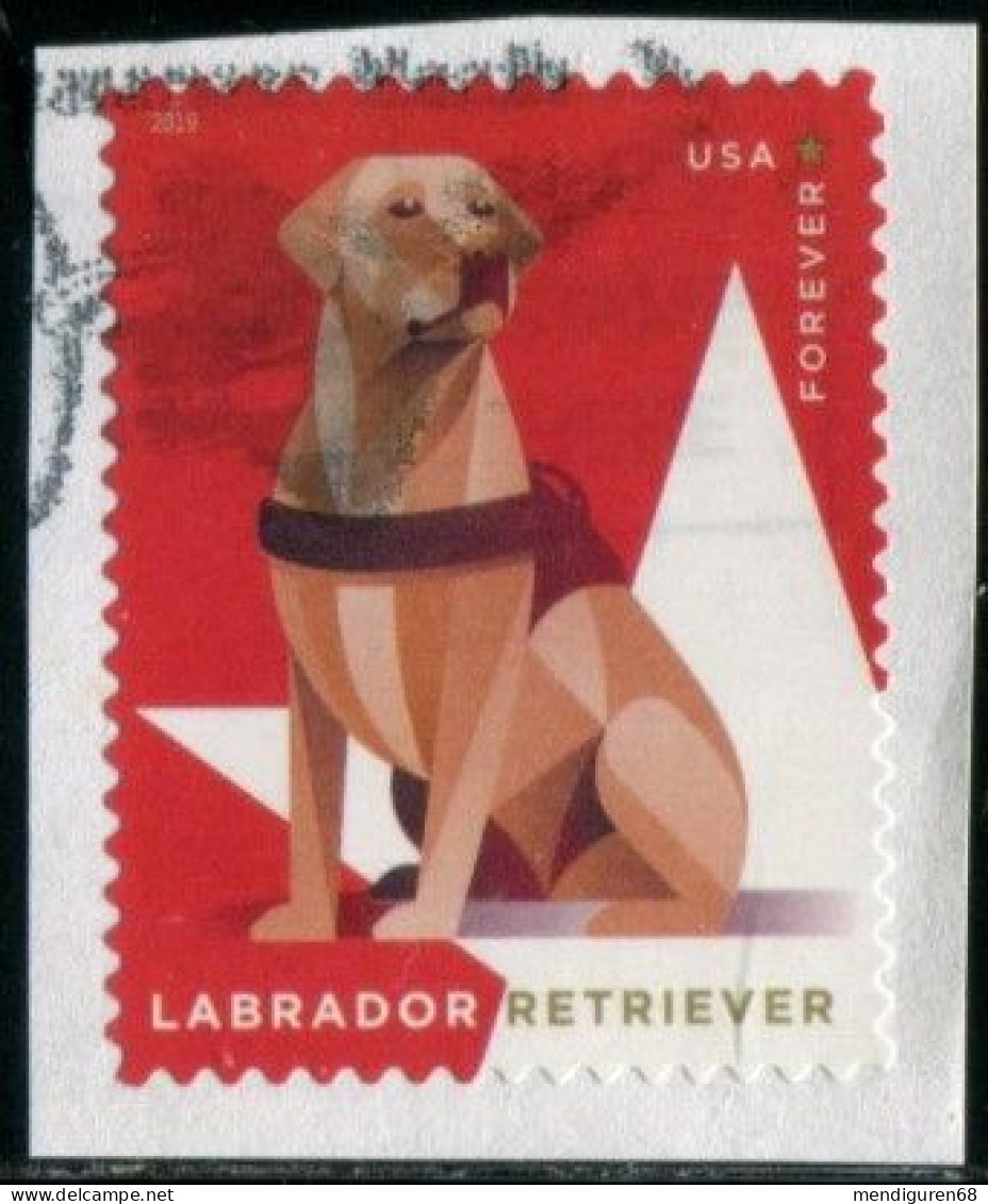 VEREINIGTE STAATEN ETATS UNIS USA 2019 WORKING DOGS: LABRADOR RETRIEVER F USED ON PAPER SN 5406 MI 5643 YT 5263 SG 6020 - Usados