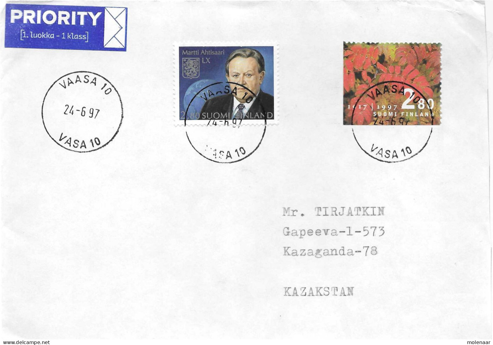 Postzegels > Europa > Finland> Brief Met No 1407 En 1408 (17686) - Storia Postale