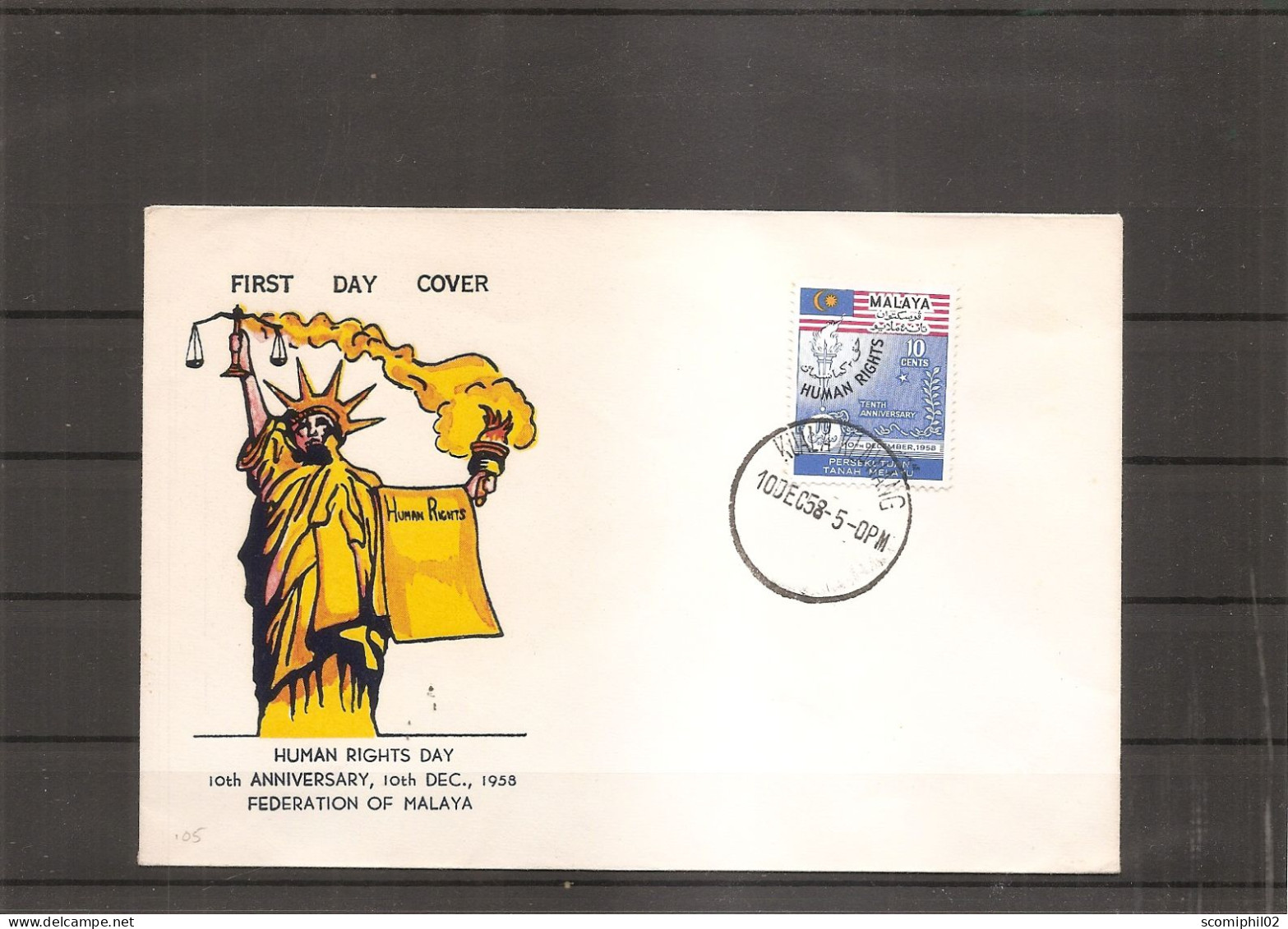 Malaysia - Droits De L'homme ( FDC De 1958 à Voir) - Malayan Postal Union