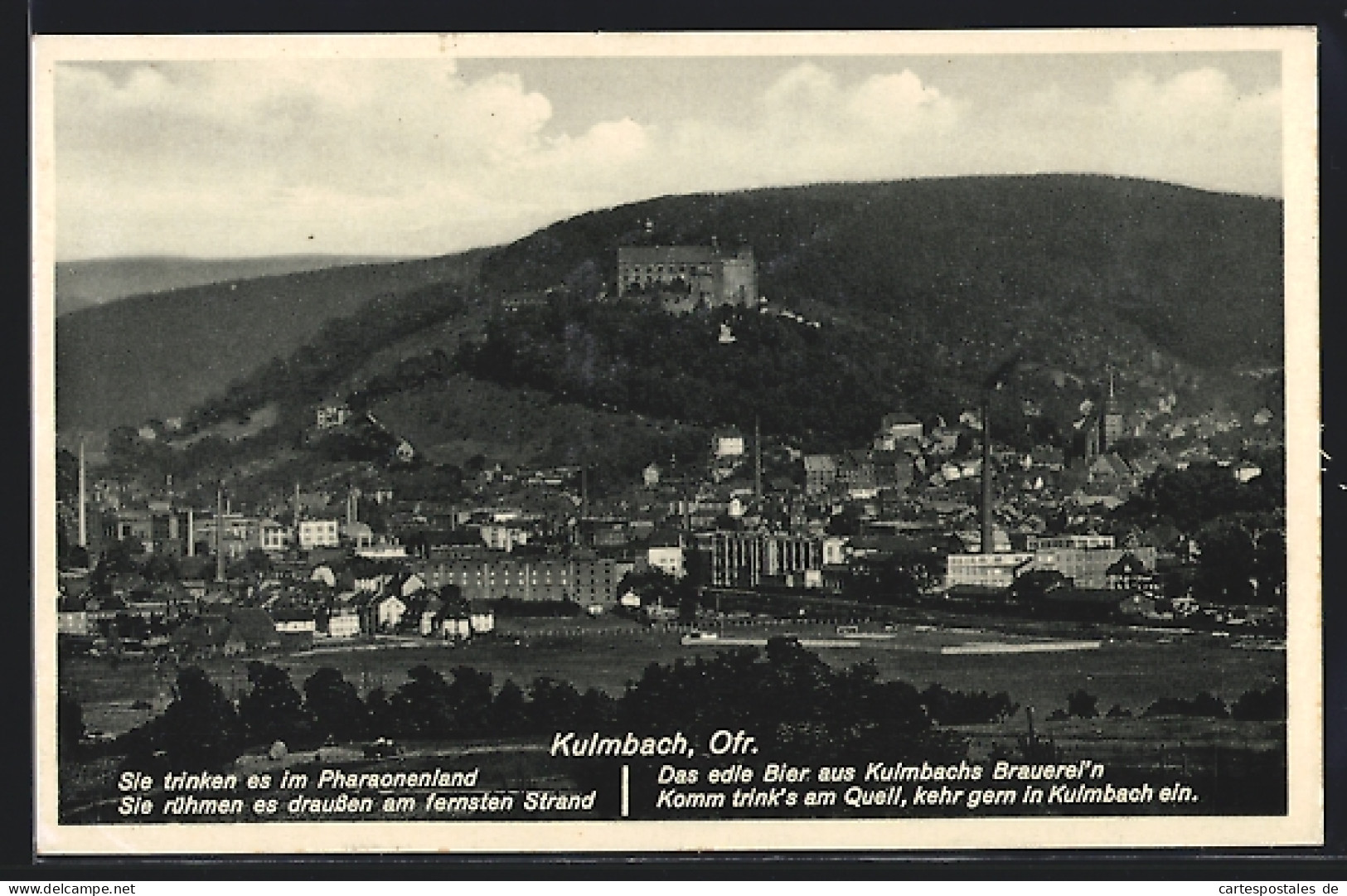 AK Kulmbach /Ofr., Ortsansicht Mit Plassenburg  - Kulmbach