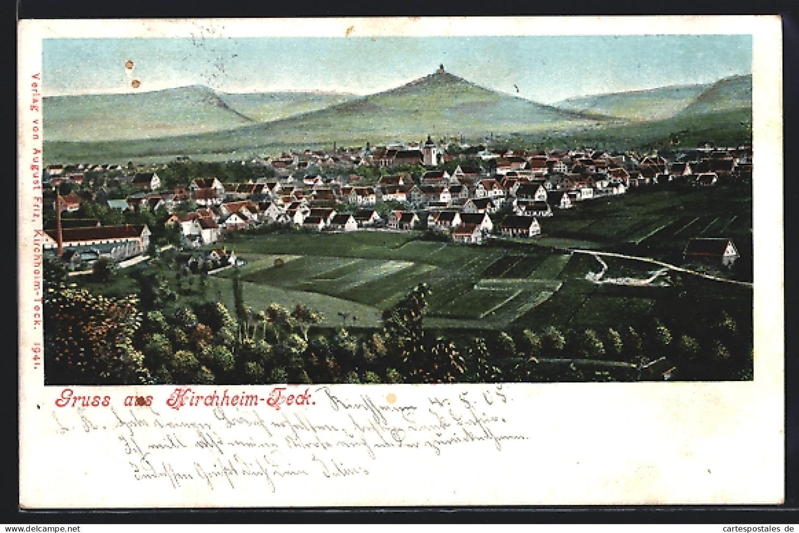 AK Kirchheim-Teck, Ortspanorama Mit Gebirge Im Hintergrund  - Kirchheim