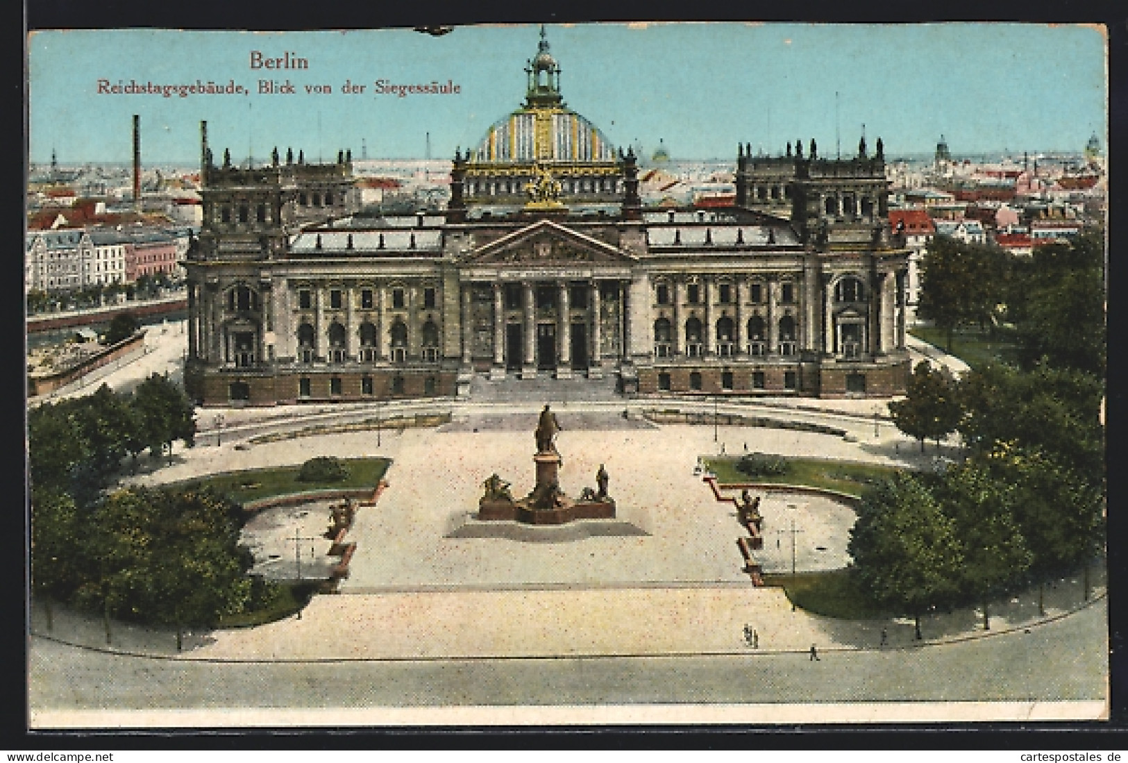 AK Berlin-Tiergarten, Reichstagsgebäude, Blick Von Der Siegessäule  - Tiergarten