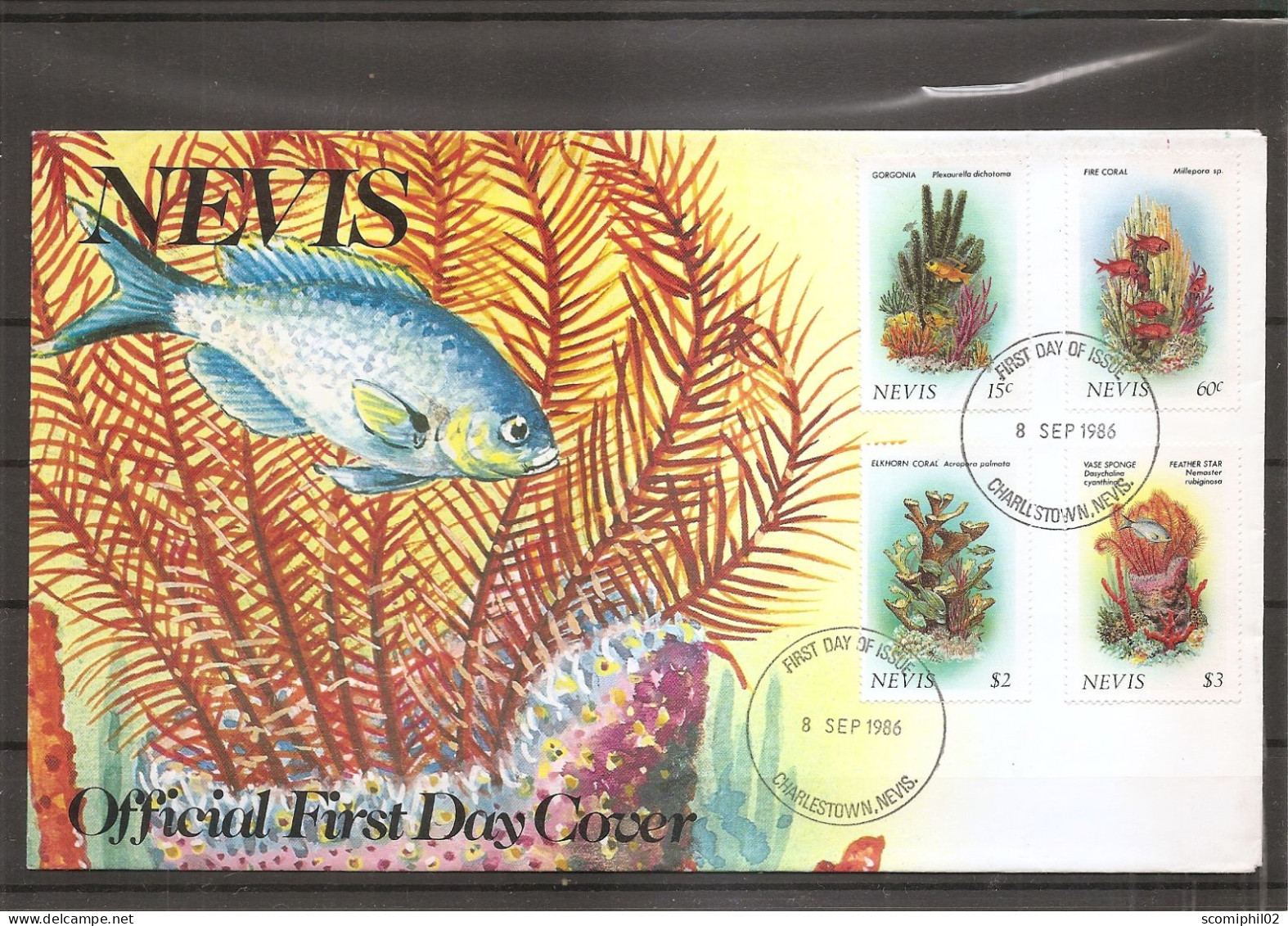 Vie Marine ( FDC De Nevis De 1986 à Voir) - Marine Life