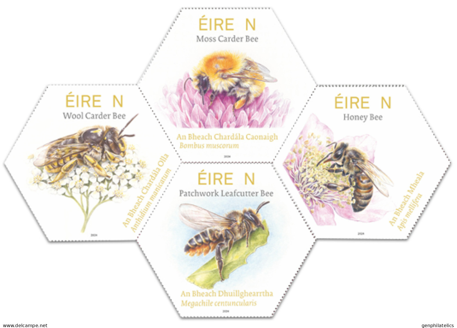 IRELAND 2024 FAUNA Animals. Insects BEES - Fine Set MNH - Unused Stamps