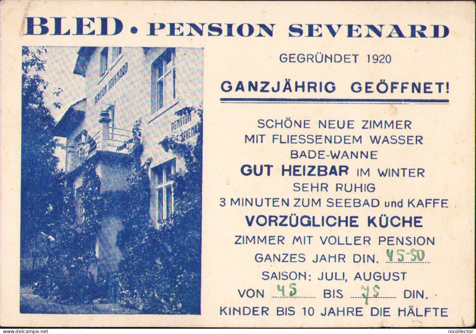 Commercial Bled, Slovenia, Pension Sevenard A2494N - Advertising