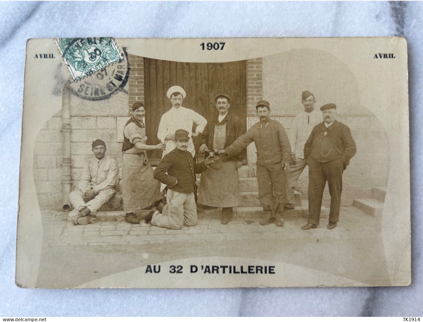 Photo Carte Soldats Au 32 D Artillerie 1907 Avril - Uniformes