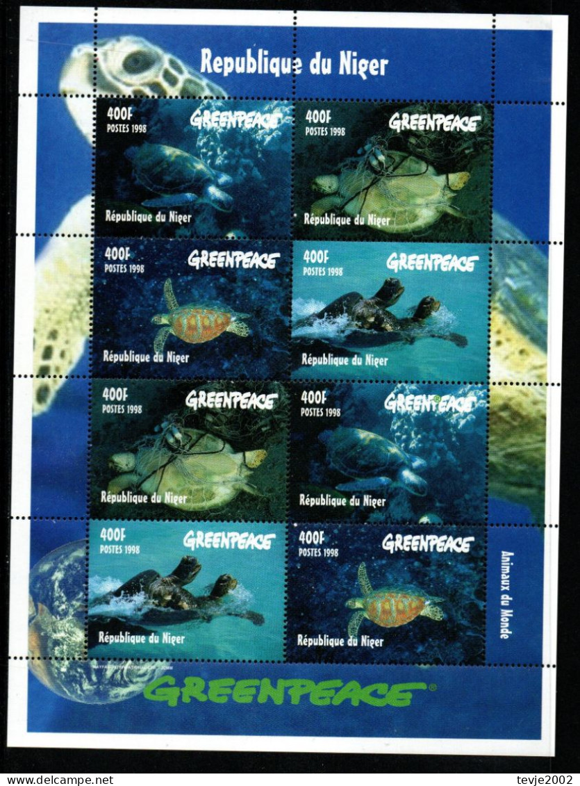 Niger 1998 - Mi.Nr. 1472 - 1475 Kleinbogen - Postfrisch MNH - Tiere Animals Schildkröten Turtles Greenpeace - Turtles