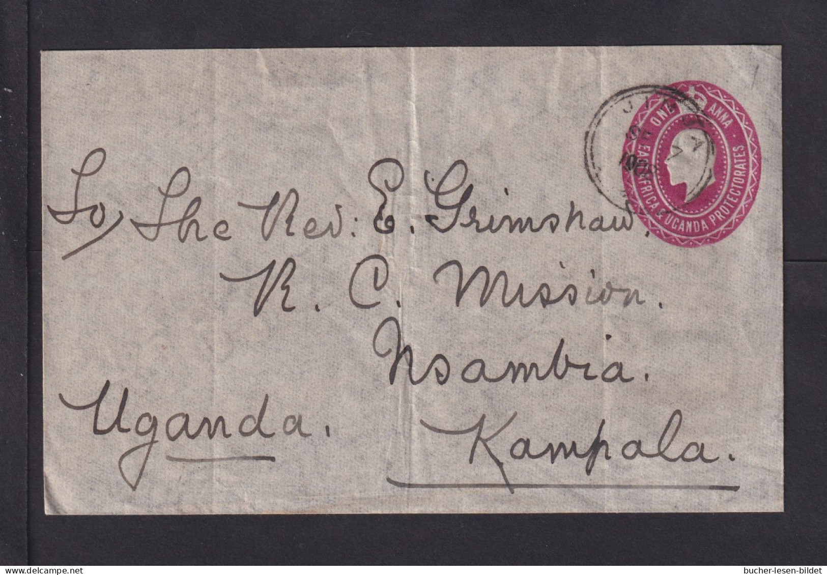 1908 - 1 A. Ganzsache (U 1) Ab JINJA Nach Kampala - Herrschaften Von Ostafrika Und Uganda