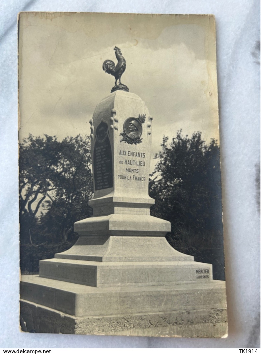 Photo Carte Monument Haut Lieu - Guerra 1914-18