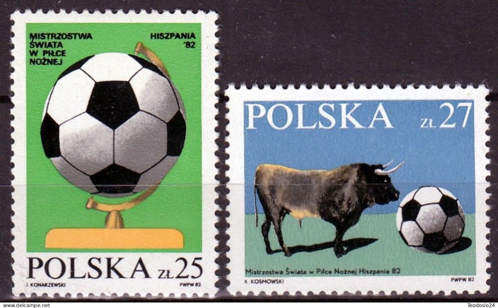 POLAND 1982   FIFA World Cup In Spain Mi.2812-2813** - Unused Stamps