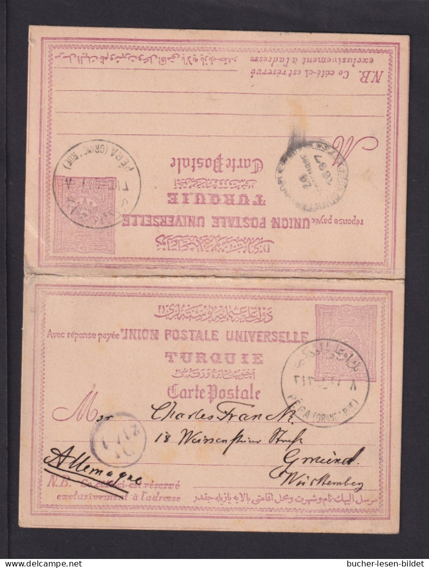 1897 - 20 P. Doppel-Ganzsache (P 17) Ab Pera Nach Gmünd - Lettres & Documents