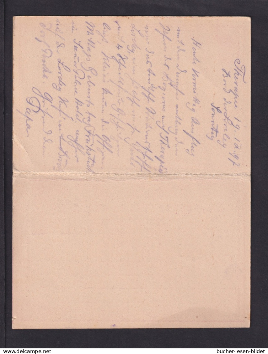 1897 - 20 P. Doppel-Ganzsache (P 17) Ab Pera Nach Gmünd - Cartas & Documentos