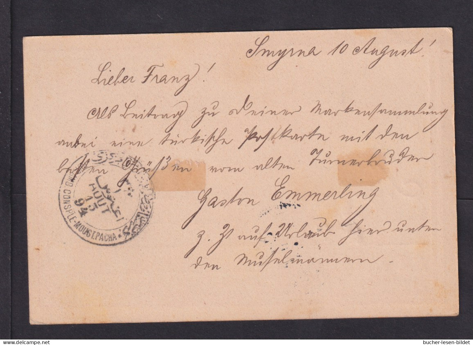 1894 - 20 Pf. Ganzsachen Ab SMYRNA Nach München - Bahnpoststempel - Lettres & Documents