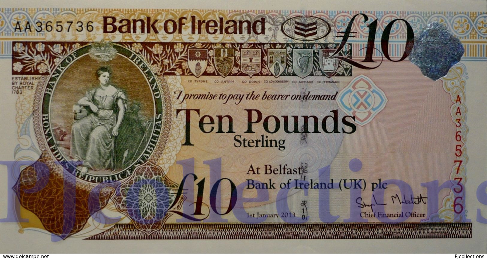 NORTHERN IRELAND 10 POUND 2013 PICK 87a AUNC PREFIX "AA" - Ireland