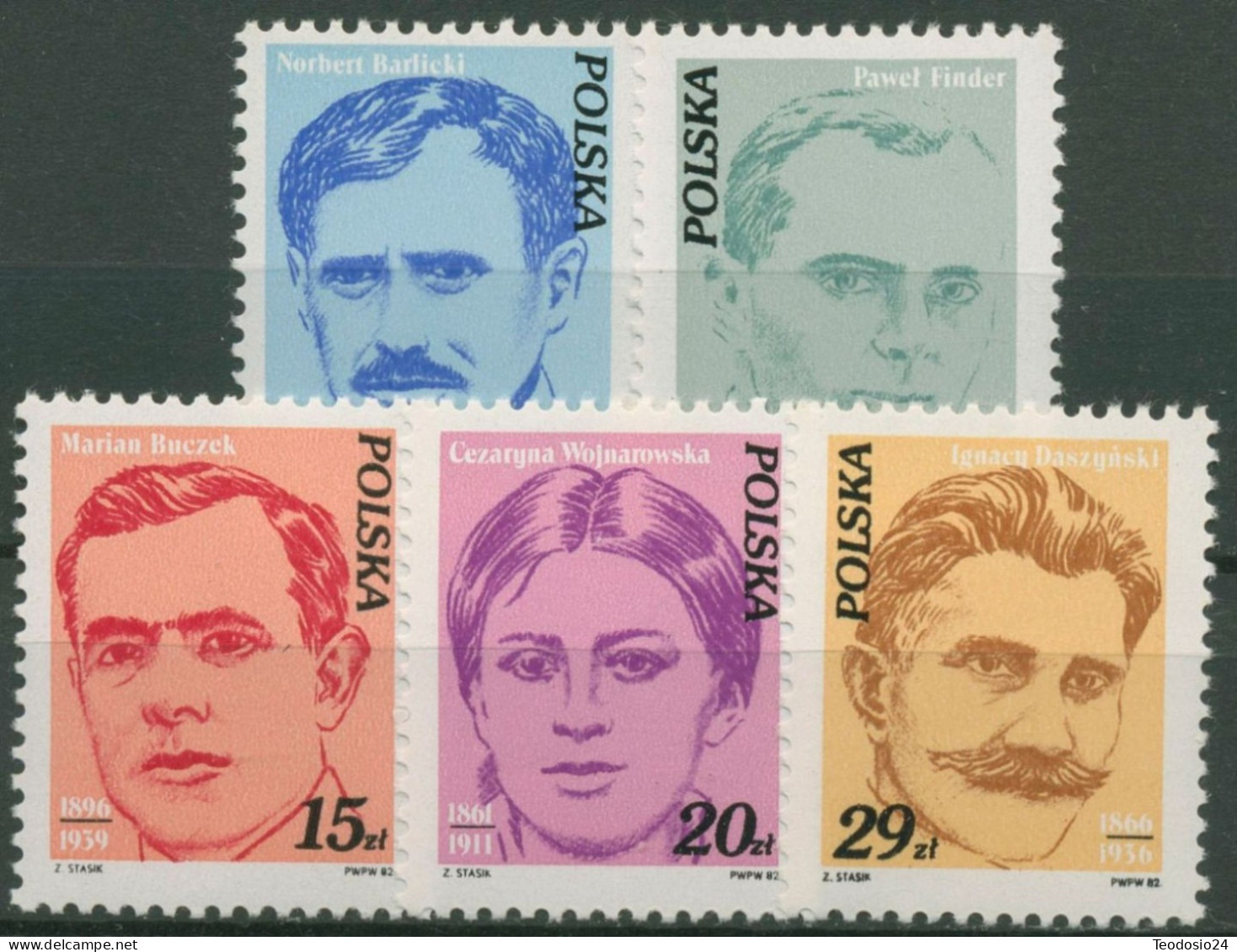 POLAND 1982  2822/26 ** - Unused Stamps