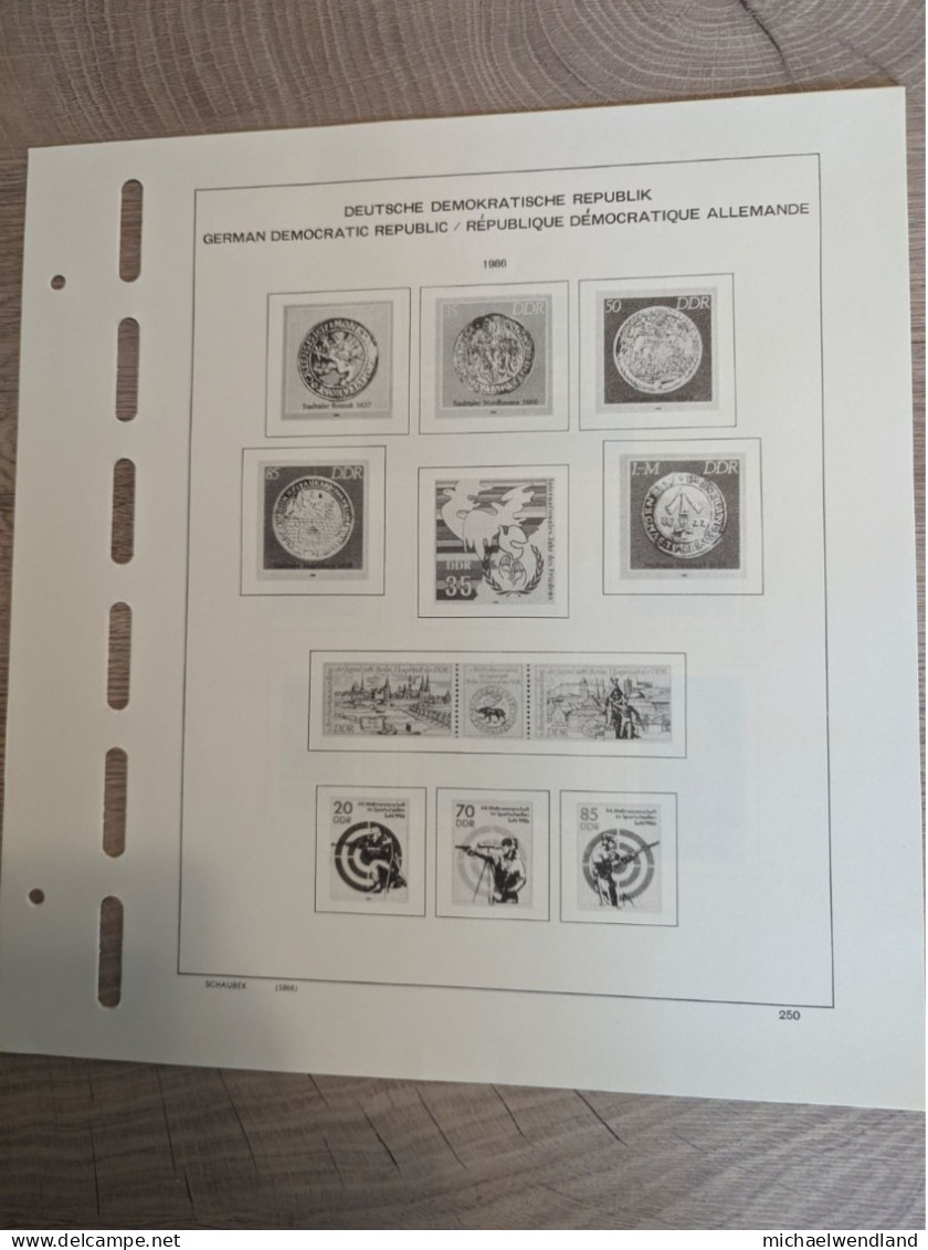 Original-Einleger Schaubek-Alben DDR 1986 - 10 Blatt - Pre-printed Pages