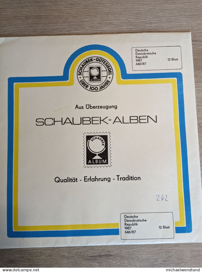 Original-Einleger Schaubek-Alben DDR 1987 - 12 Blatt - Pre-printed Pages