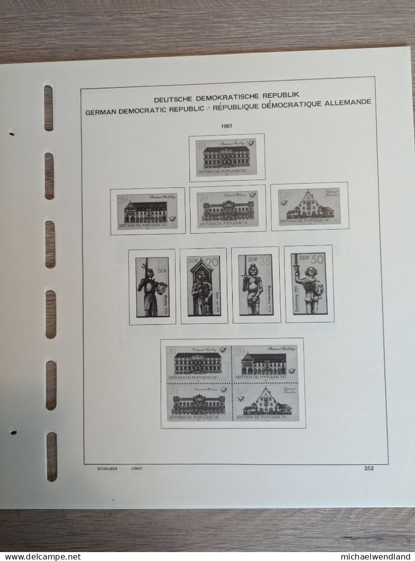 Original-Einleger Schaubek-Alben DDR 1987 - 12 Blatt - Pre-printed Pages