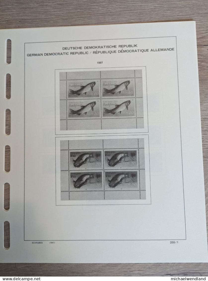 Original-Einleger Schaubek-Alben DDR 1987 - 12 Blatt - Pré-Imprimés