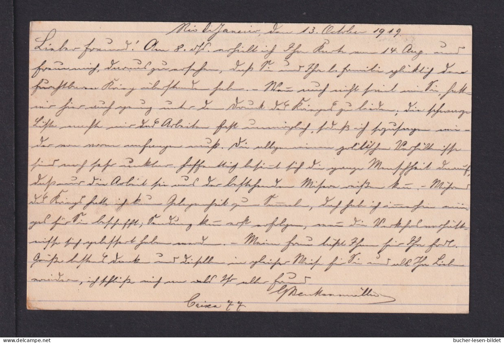 1919 - 50 R. Ganzsache (P 38) Mit Zufrankatur Ab Rio Nach München - Lettres & Documents