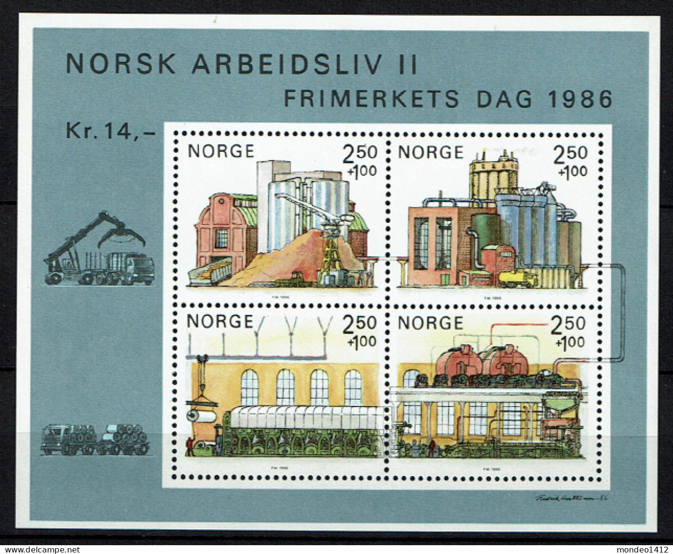 Norway 1986 - Yv. Bloc 6 -  Mi. Block 6 - MNH - Die Papierindustrie - Blocks & Kleinbögen