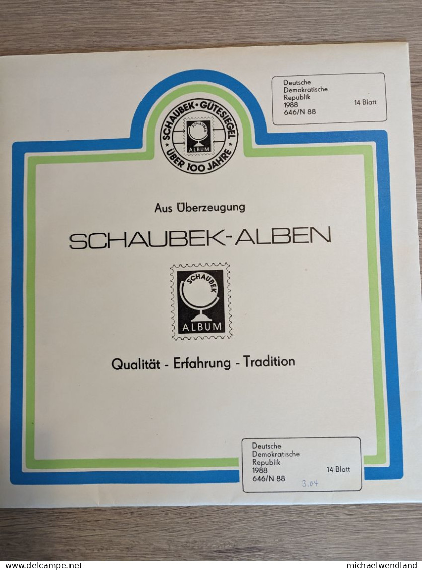 Original-Einleger Schaubek-Alben DDR 1988 - 14 Blatt - Pré-Imprimés