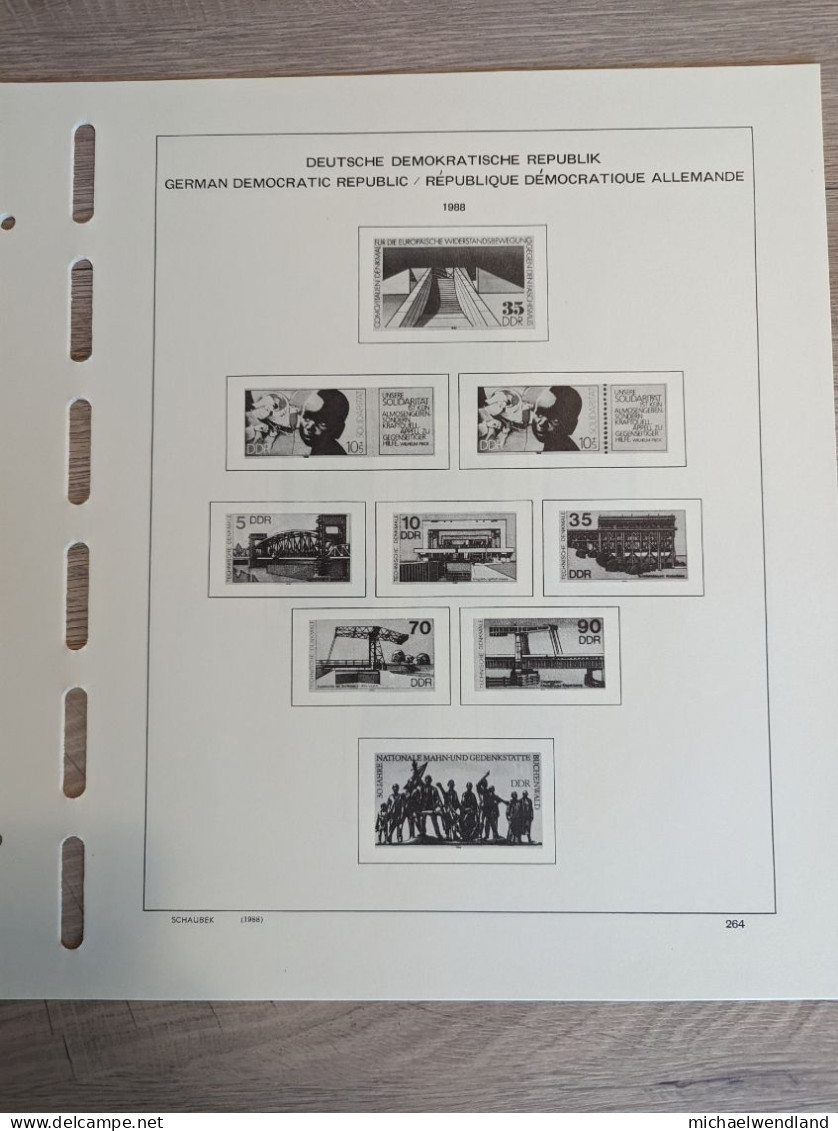 Original-Einleger Schaubek-Alben DDR 1988 - 14 Blatt - Pré-Imprimés