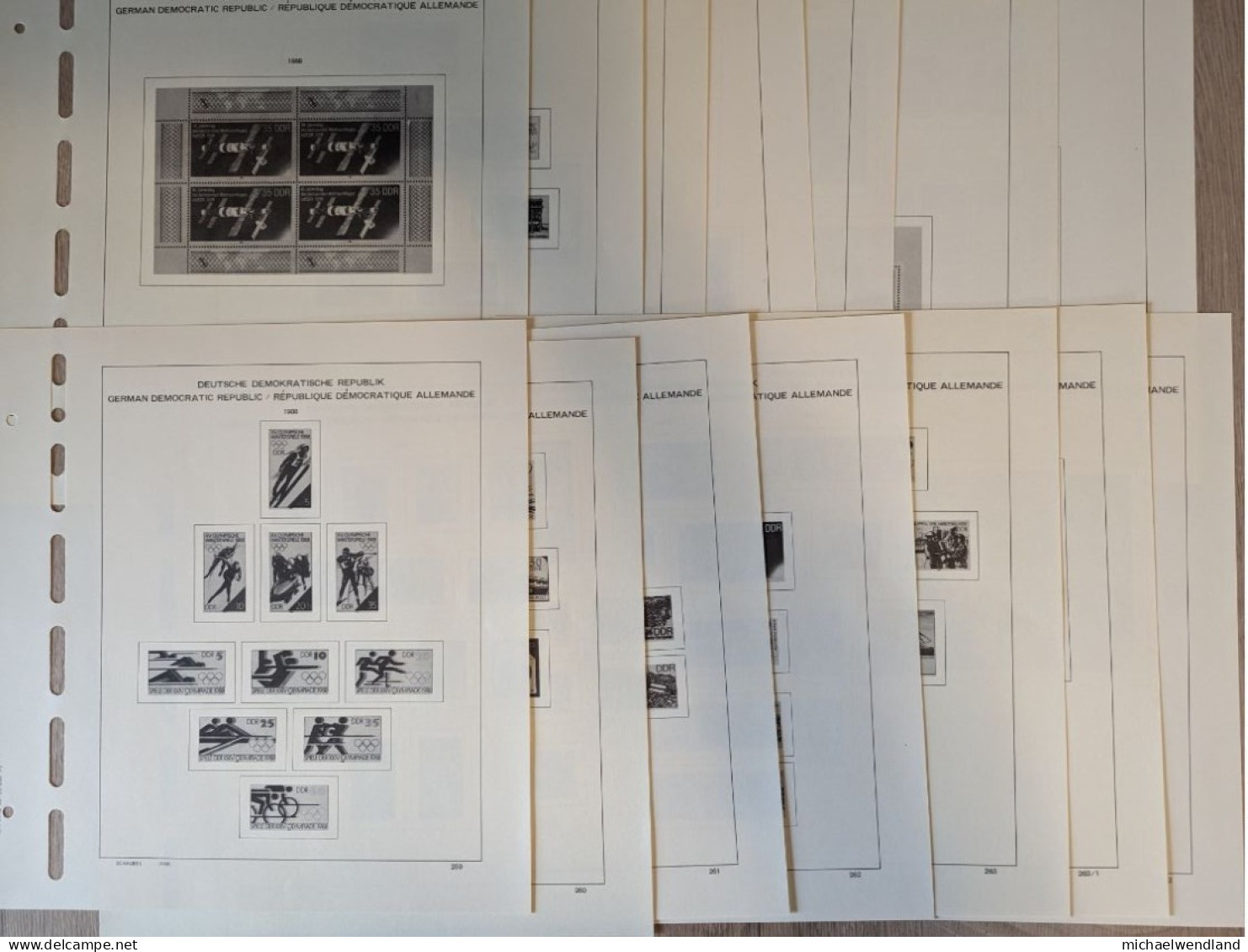 Original-Einleger Schaubek-Alben DDR 1988 - 14 Blatt - Pre-printed Pages